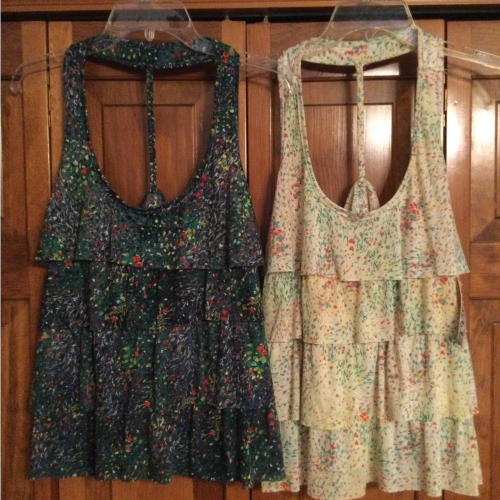 NWT Bundle of 2 Mudd Swing Tiered Ruffle Racerback Tanks, size XL